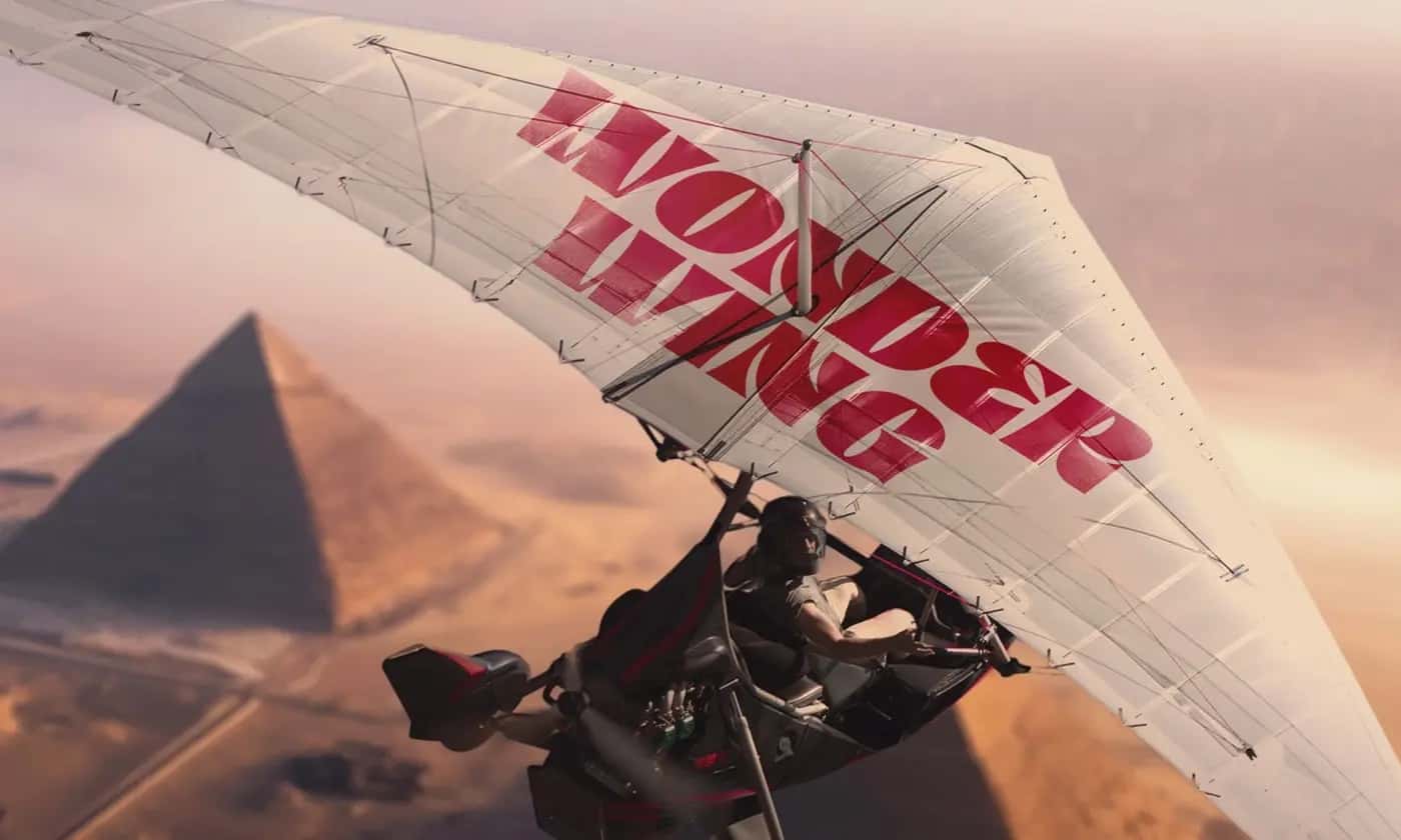 Microlight over the desert